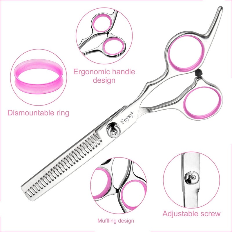 Fcysy Thinning Shears for Hair Cutting, Professional Hair Thinning Scissors Barber Texturizing Shears, 6 Inches Haircutting Blend Scissor Hair Thinner Layering Scissors with Comb for Dog Women Men - Image 3